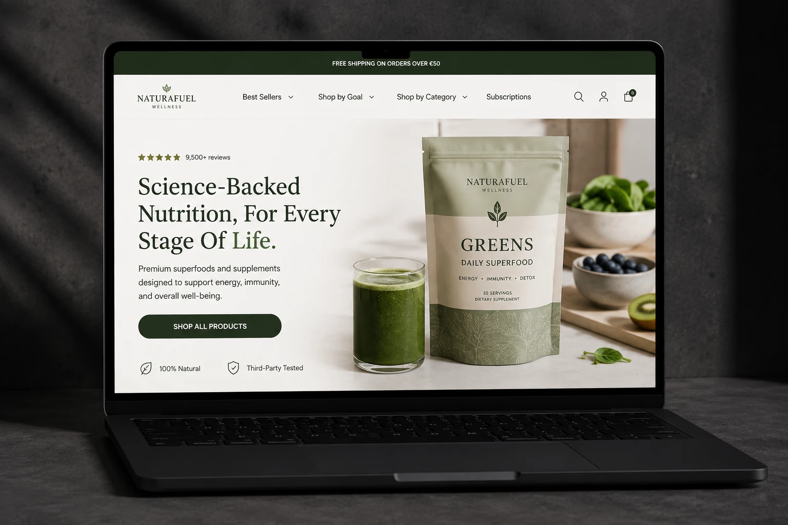 Health & Wellness E-Commerce — project by Bhavya Panchal, frontend developer